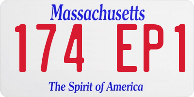 MA license plate 174EP1