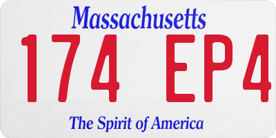 MA license plate 174EP4