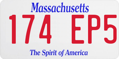 MA license plate 174EP5
