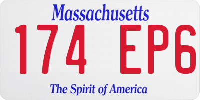 MA license plate 174EP6