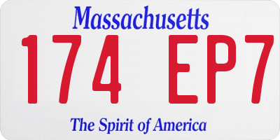 MA license plate 174EP7