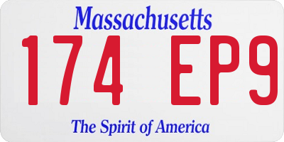 MA license plate 174EP9