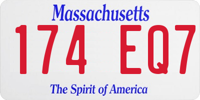MA license plate 174EQ7