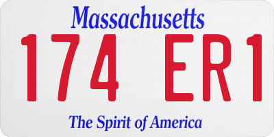 MA license plate 174ER1