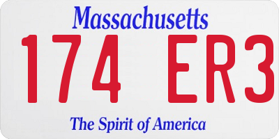 MA license plate 174ER3