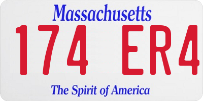 MA license plate 174ER4