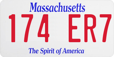 MA license plate 174ER7