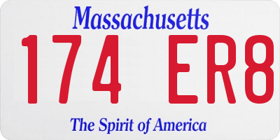 MA license plate 174ER8