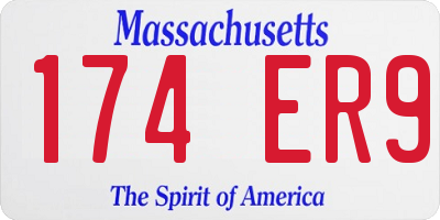 MA license plate 174ER9
