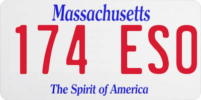 MA license plate 174ES0