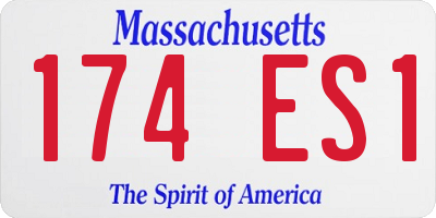 MA license plate 174ES1