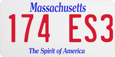 MA license plate 174ES3