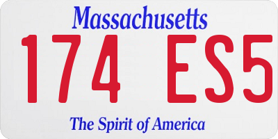 MA license plate 174ES5