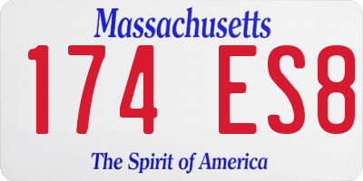 MA license plate 174ES8
