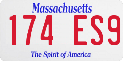 MA license plate 174ES9