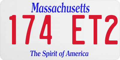 MA license plate 174ET2