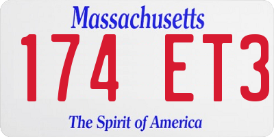 MA license plate 174ET3