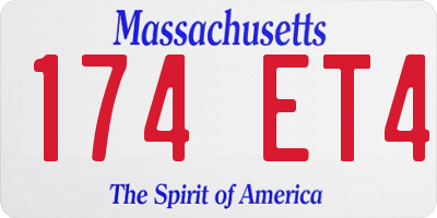 MA license plate 174ET4