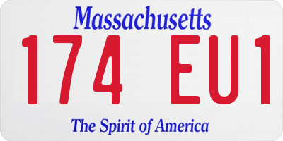 MA license plate 174EU1