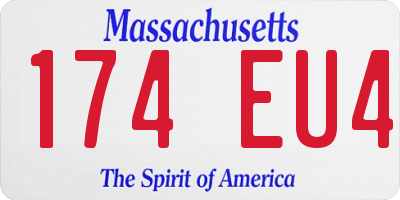 MA license plate 174EU4