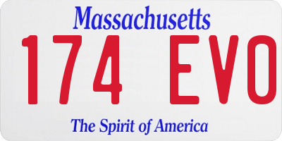 MA license plate 174EV0