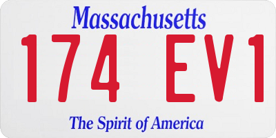 MA license plate 174EV1