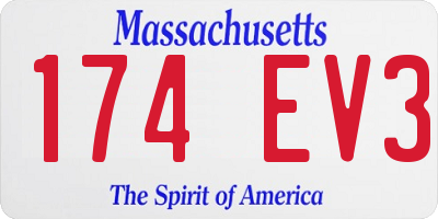 MA license plate 174EV3