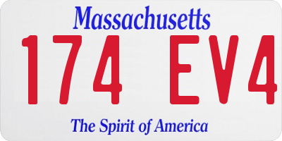 MA license plate 174EV4