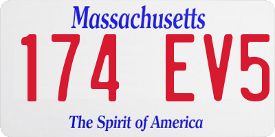 MA license plate 174EV5