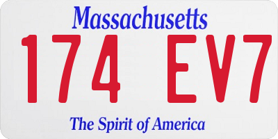 MA license plate 174EV7
