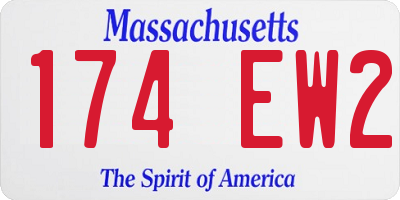 MA license plate 174EW2
