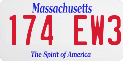 MA license plate 174EW3