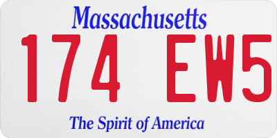 MA license plate 174EW5