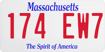 MA license plate 174EW7