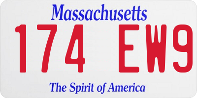 MA license plate 174EW9