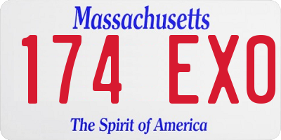 MA license plate 174EX0