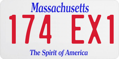 MA license plate 174EX1