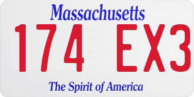 MA license plate 174EX3