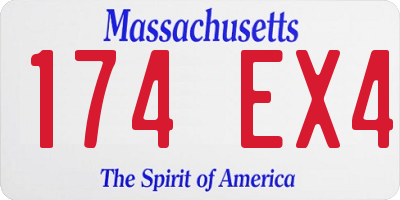 MA license plate 174EX4