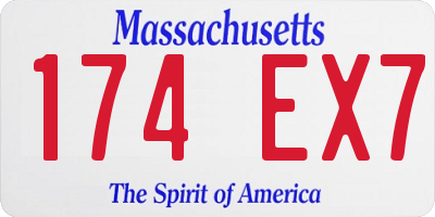 MA license plate 174EX7
