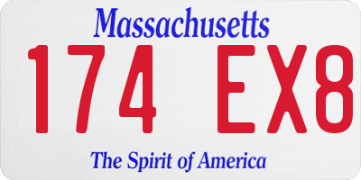 MA license plate 174EX8