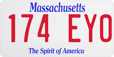 MA license plate 174EY0