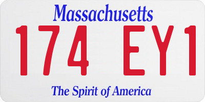 MA license plate 174EY1