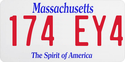 MA license plate 174EY4