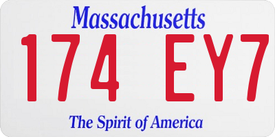 MA license plate 174EY7