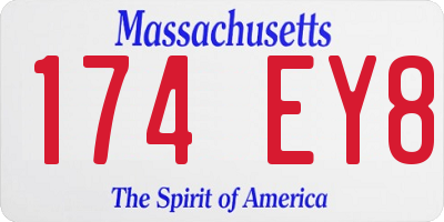 MA license plate 174EY8