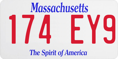 MA license plate 174EY9
