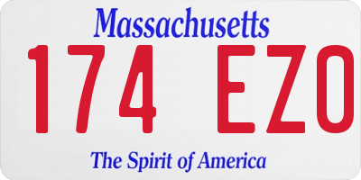 MA license plate 174EZ0