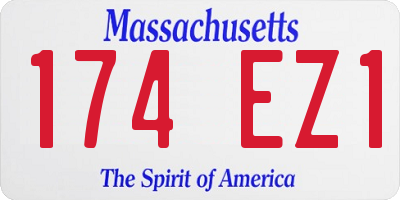 MA license plate 174EZ1
