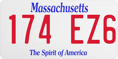 MA license plate 174EZ6